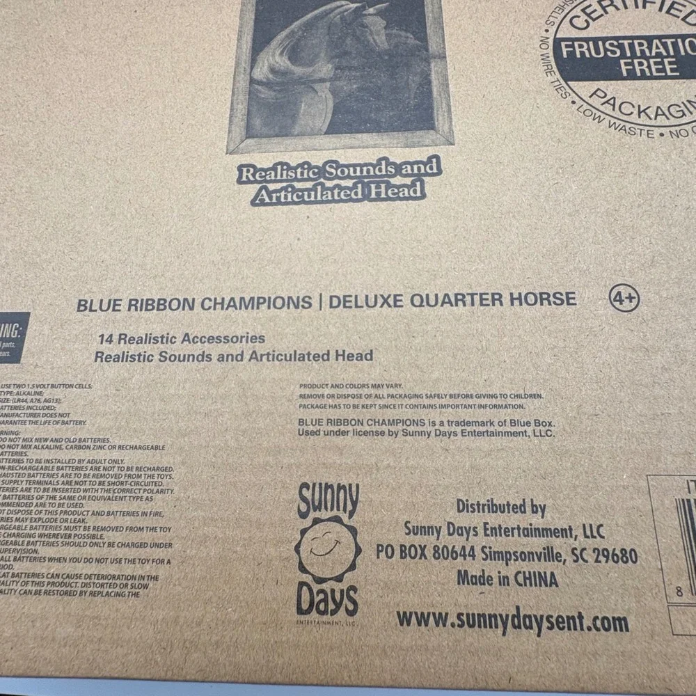 Blue Ribbon Champions Deluxe Quarter Horse, 14 Acc, Sounds Moveable Head NEW Toy